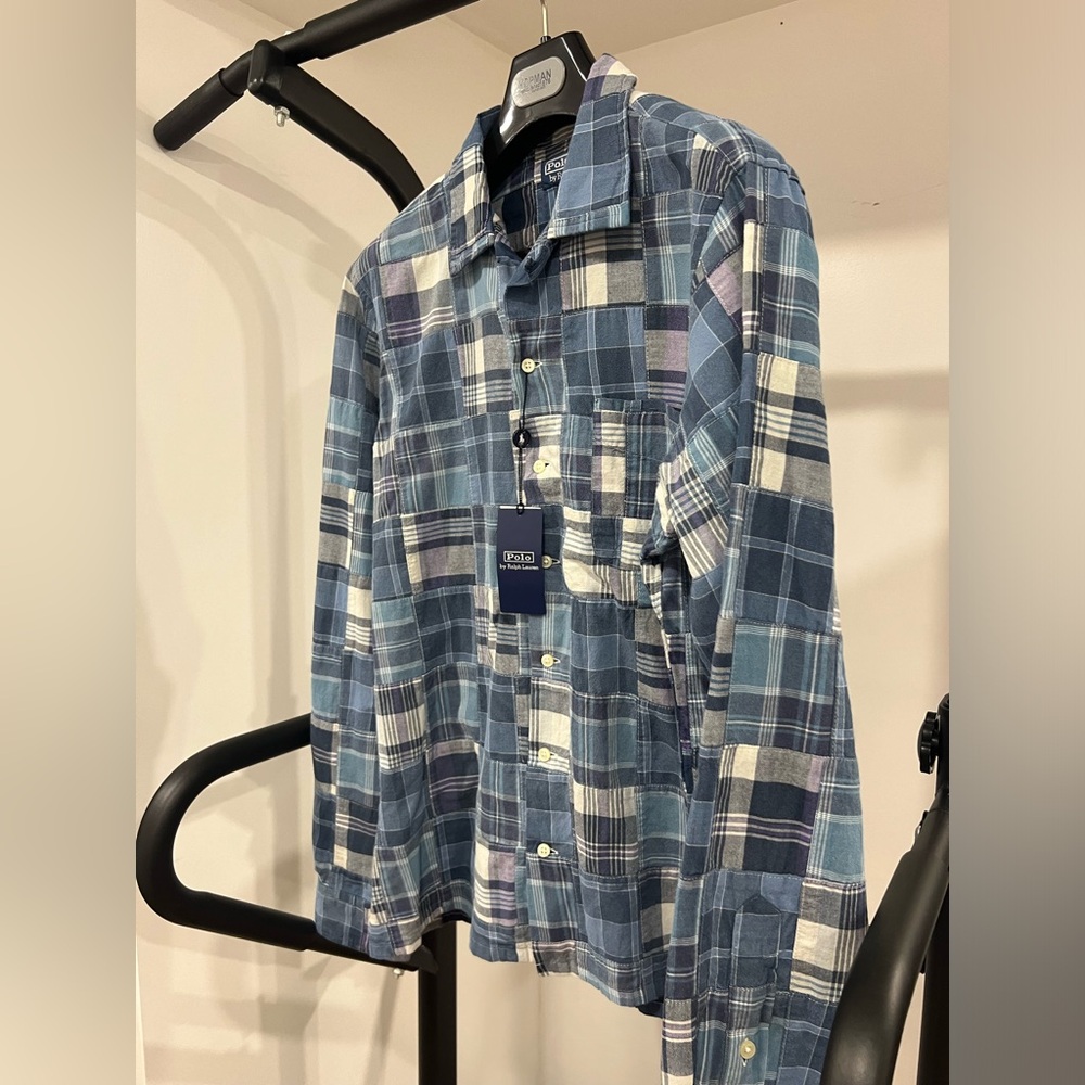 Polo Ralph Lauren Men's Patchwork Madras Camp Shirt